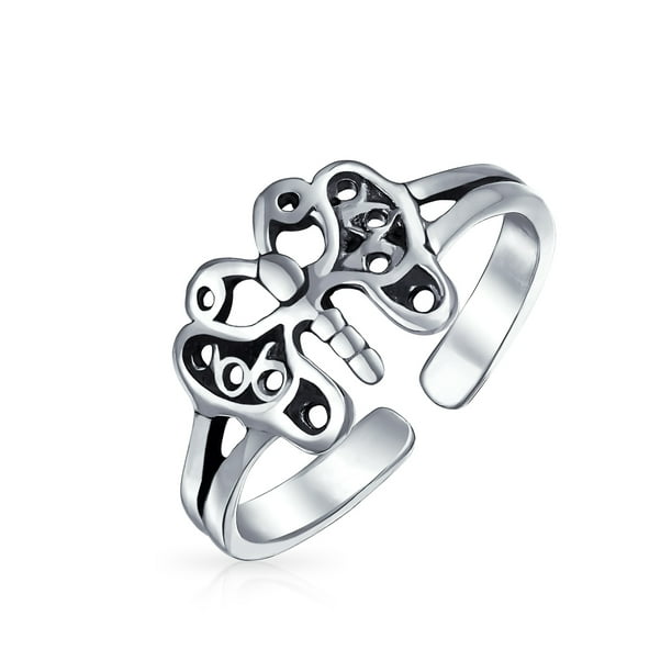 9mm for Women Awesome Rose Flower Ring Adjustable Toe Ring 925 Sterling Silver